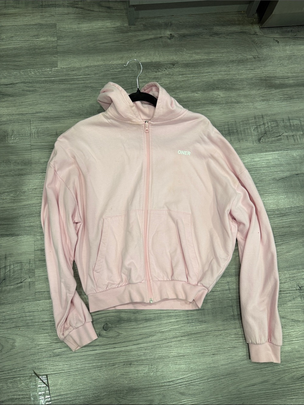 Oner Active Light Pink Zip-Up Hooded Sweatshirt
